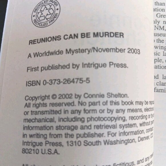 Reunions Can Be Murder -Connie Shelton & Last Scene Alive C Harris. Lot Of 2 - Picture 5 of 6